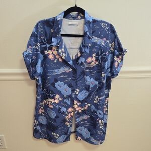Columbia Navy Floral Button Down Shirt